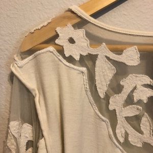 Free People mesh/ tee top